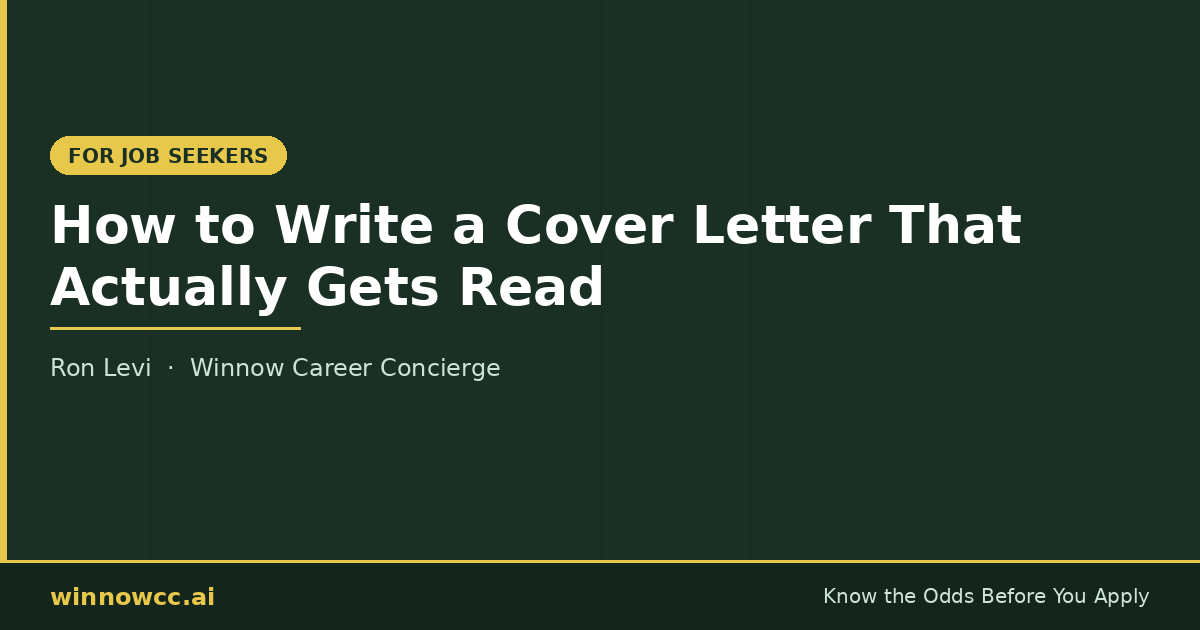 How to Write a Cover Letter That Actually Gets Read