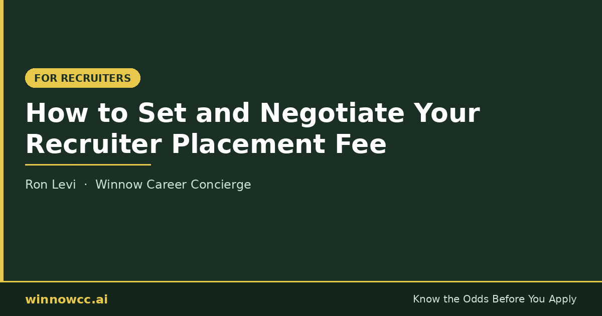 How to Set and Negotiate Your Recruiter Placement Fee