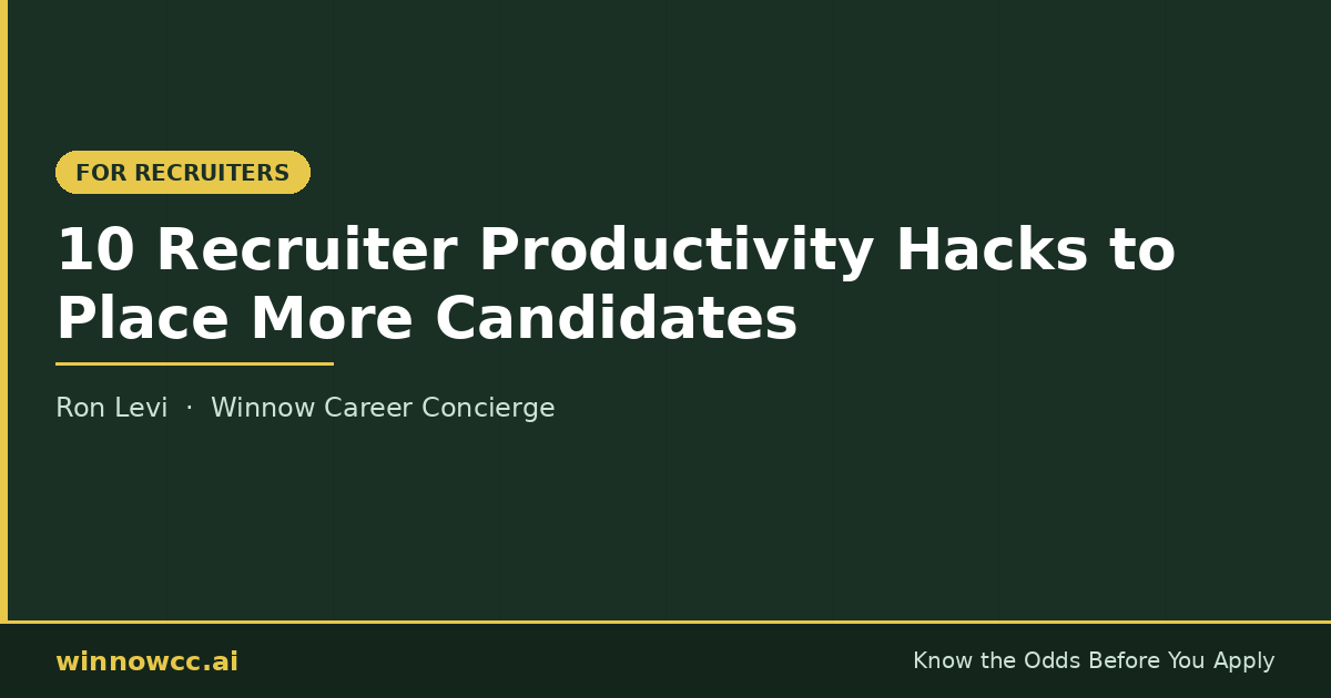10 Recruiter Productivity Hacks to Place More Candidates